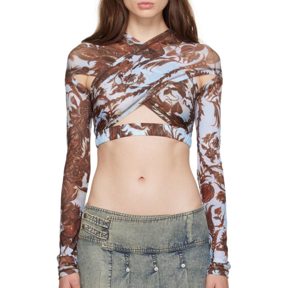 KNWLS Blue Anti Cross Over Blouse Medium